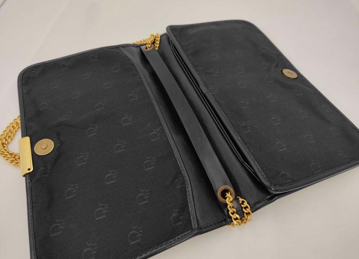 Christian Dior Vintage Monogram Canvas Chain Trotter Bag — detail photograph 3