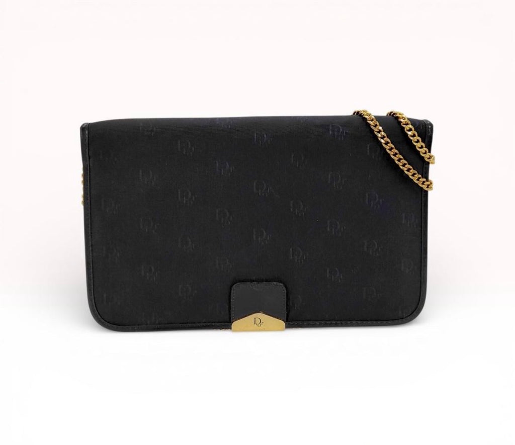 Christian Dior Vintage Monogram Canvas Chain Trotter Bag