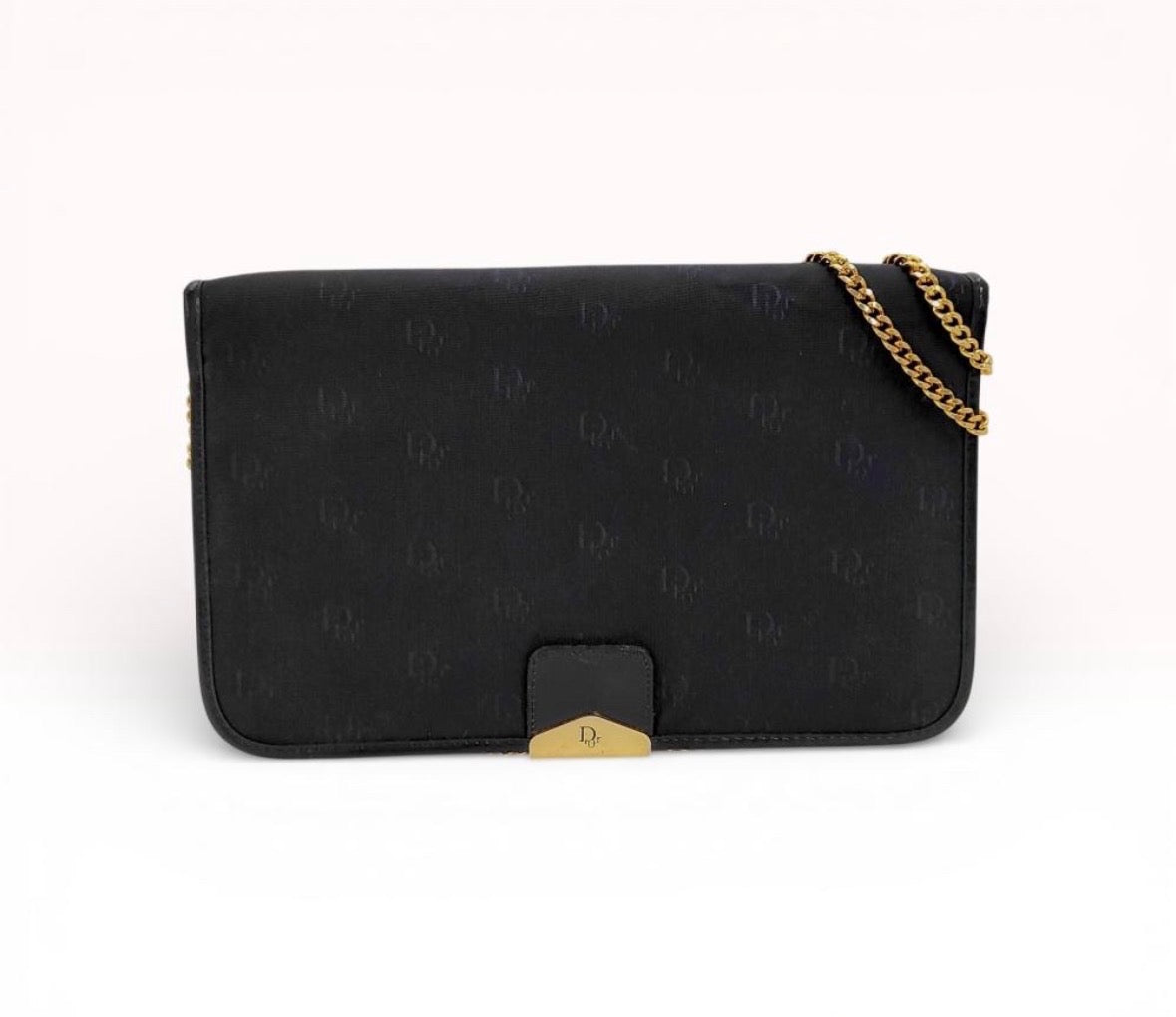 Christian Dior Vintage Monogram Canvas Chain Trotter Bag